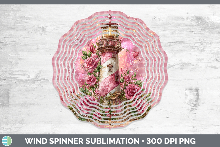 Lighthouse Checker Valentine Wind Spinner Sublimation Design