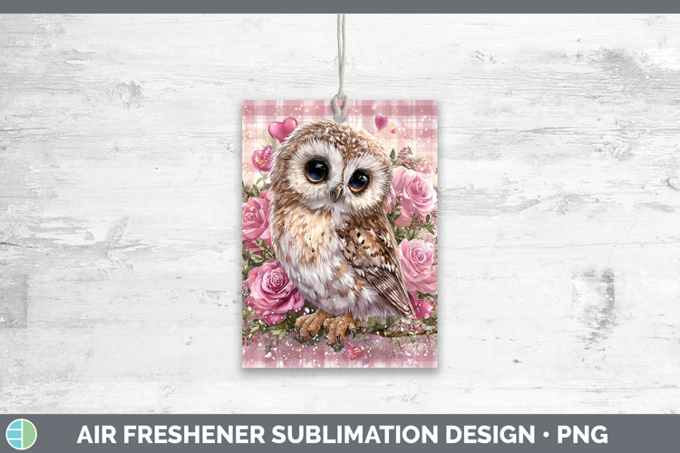 Owl Checker Valentine Air Freshener Sublimation Design
