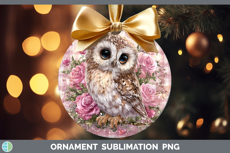 Owl Checker Valentine Ornament Sublimation Design