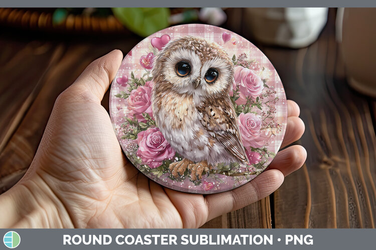 GorgeousChecker Valentine Round Coaster design.