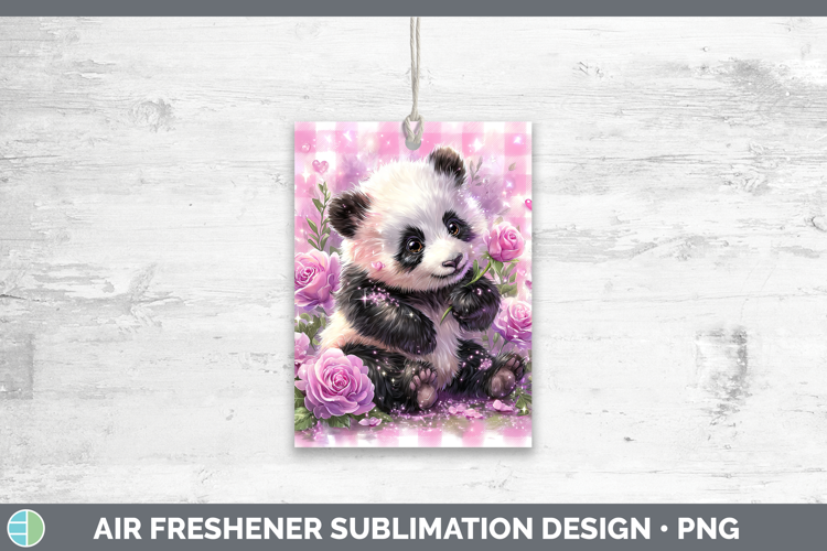 Panda Checker Valentine Air Freshener Sublimation Design