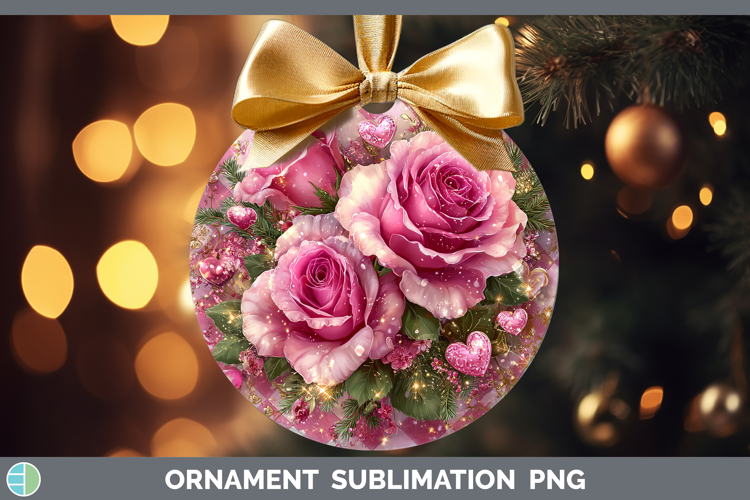 Rose Checker Valentine Ornament Sublimation Design