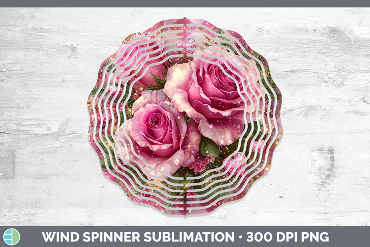 Rose Checker Valentine Wind Spinner Sublimation Design