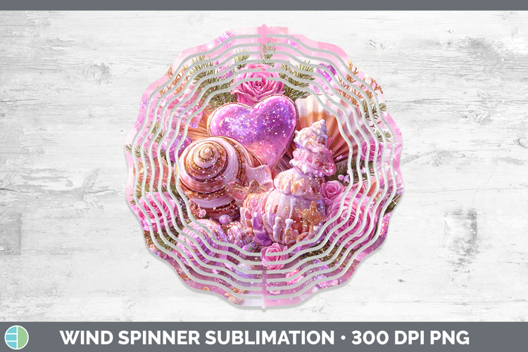 Seashell Checker Valentine Wind Spinner Sublimation Design