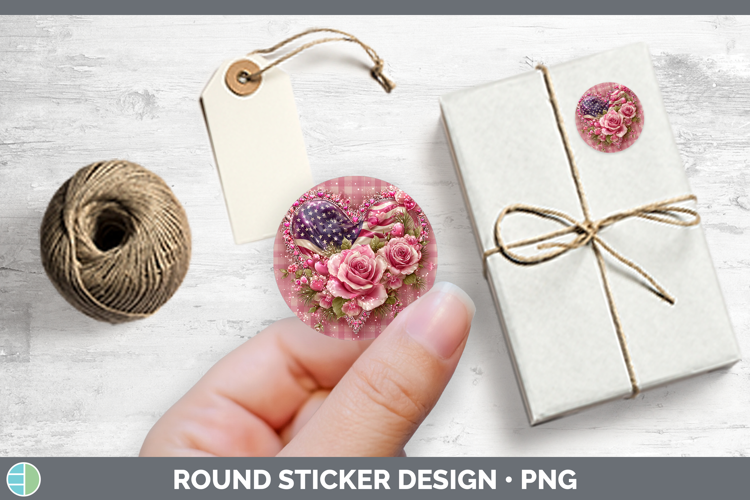 USA Flag Checker Valentine Stickers Design