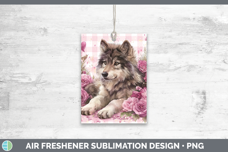 Wolf Checker Valentine Air Freshener Sublimation Design