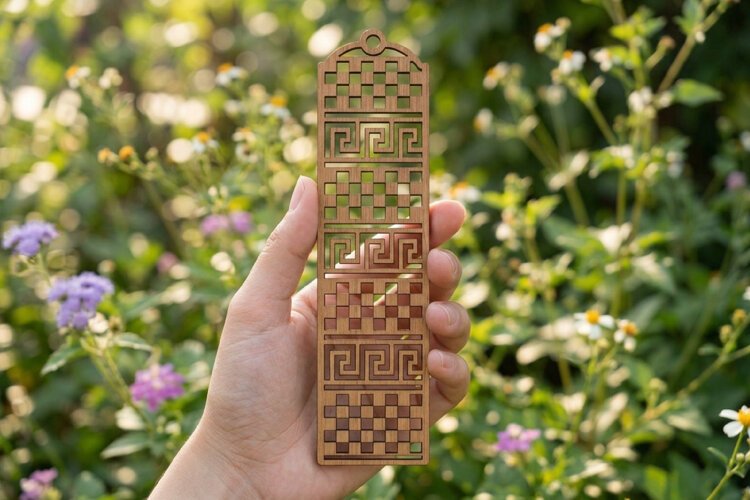 Checkerboard Bookmark SVG Laser Cut example image 1