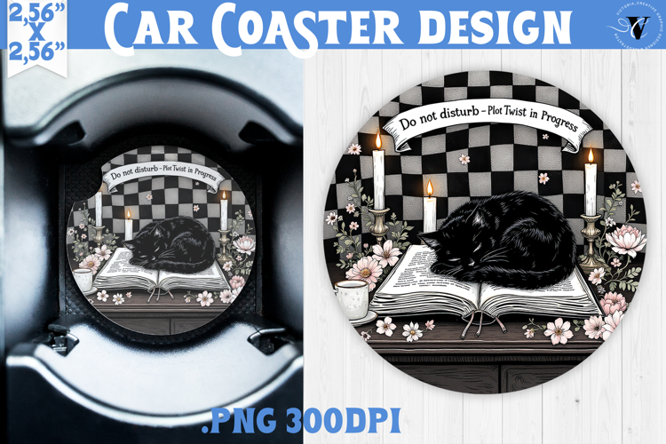 Car Coaster | Checkered | Retro and Vintage