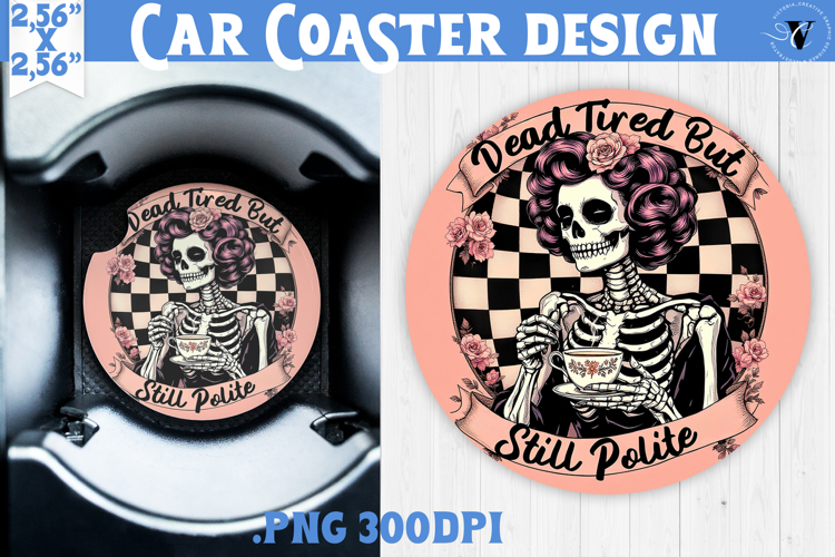 Car Coaster | Checkered | Retro Halloween