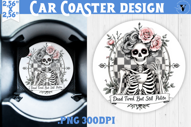 Car Coaster | Checkered | Retro Halloween