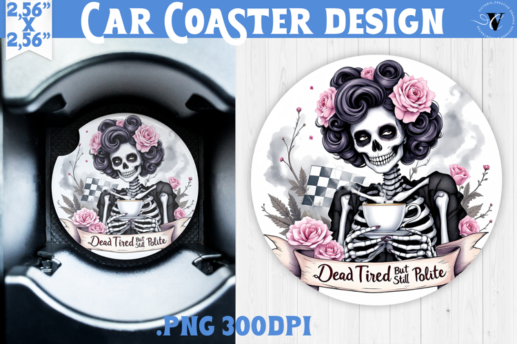 Car Coaster | Checkered | Retro Halloween