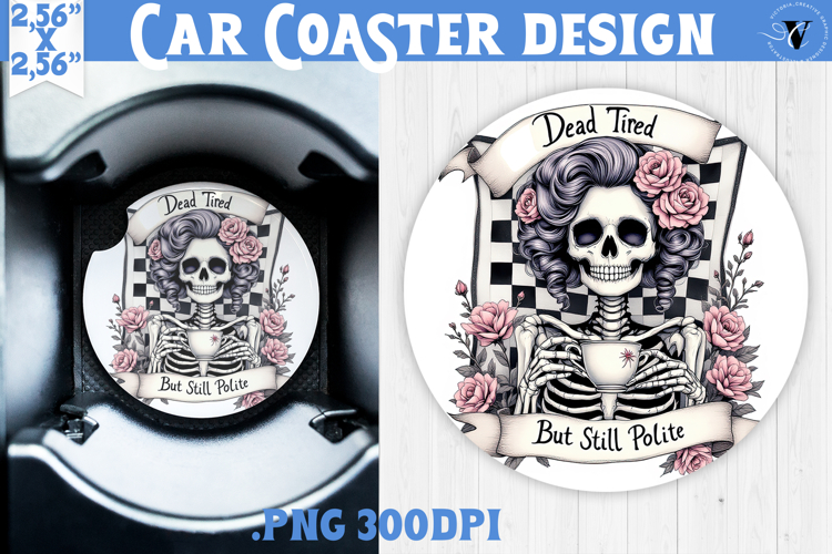 Car Coaster | Checkered | Retro Halloween