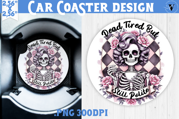 Car Coaster | Checkered | Retro Halloween