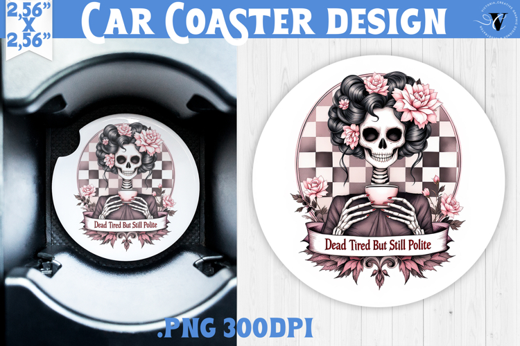 Car Coaster | Checkered | Retro Halloween