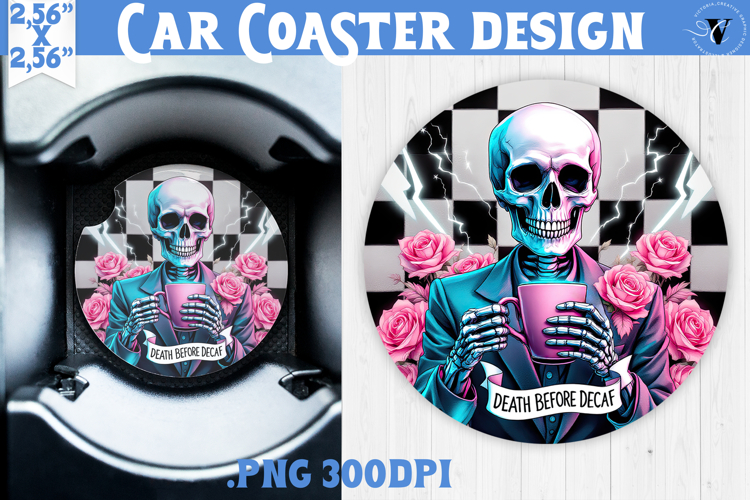 Car Coaster | Checkered | Retro Halloween