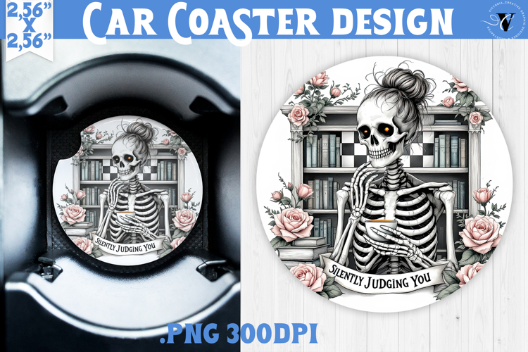 Car Coaster | Checkered | Retro Halloween