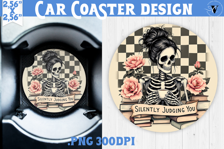Car Coaster | Checkered | Retro Halloween