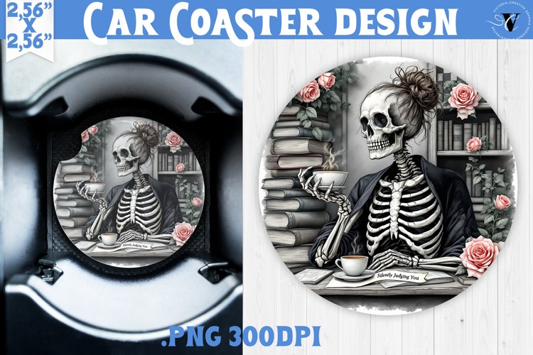 Car Coaster | Checkered | Retro Halloween