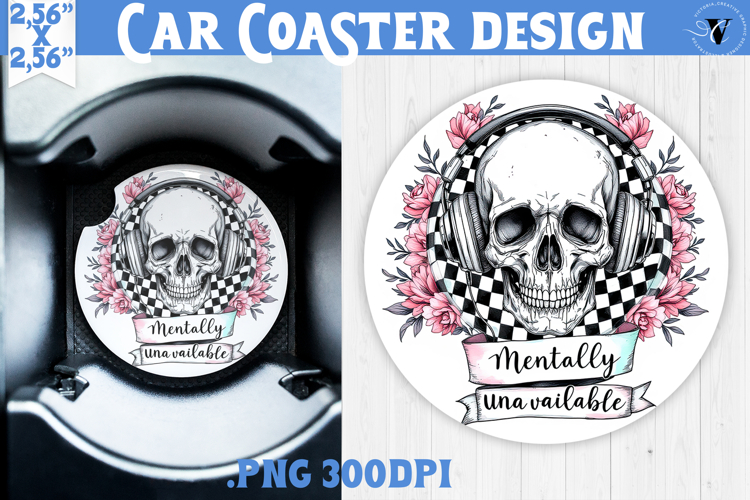 Car Coaster | Checkered | Retro Halloween