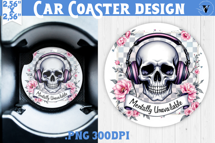 Car Coaster | Checkered | Retro Halloween