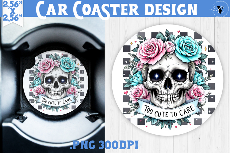 Car Coaster | Checkered | Retro Halloween