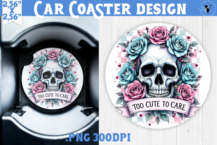 Car Coaster | Checkered | Retro Halloween