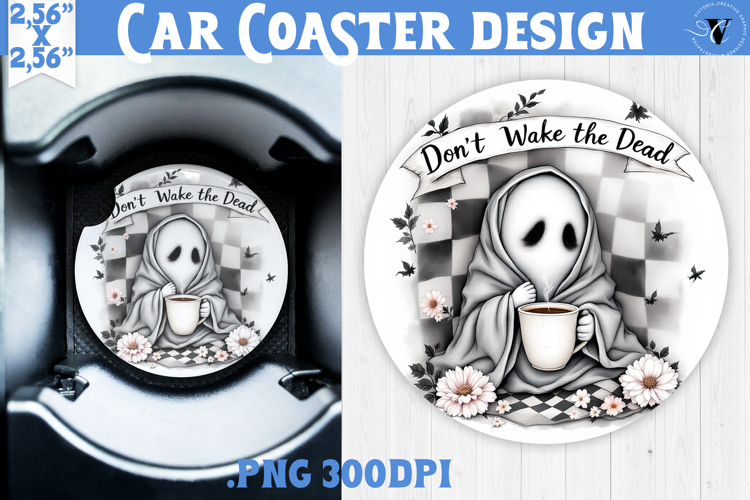 Car Coaster | Checkered | Retro Halloween