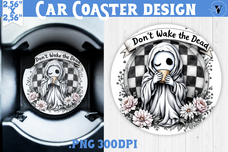 Car Coaster | Checkered | Retro Halloween