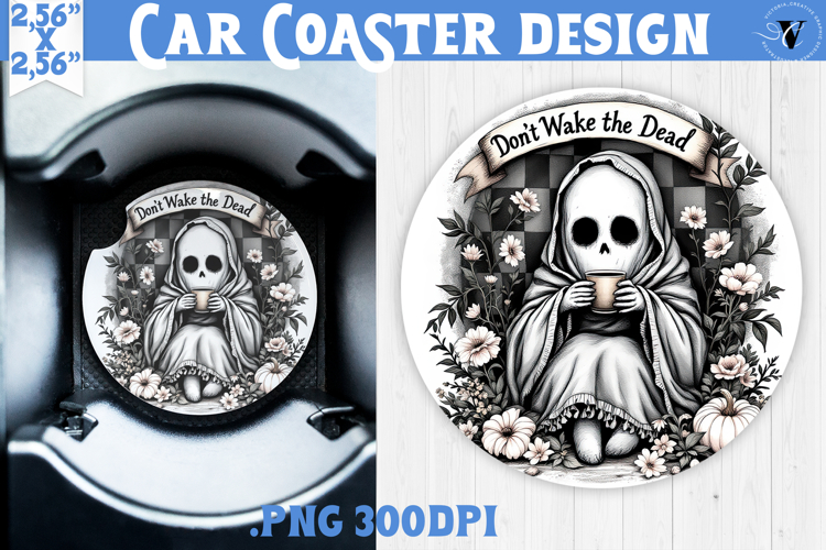 Car Coaster | Checkered | Retro Halloween