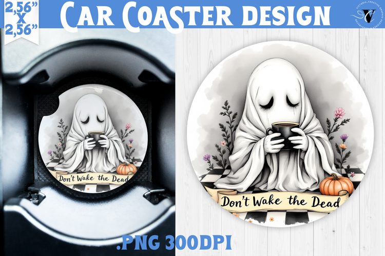 Car Coaster | Checkered | Retro Halloween