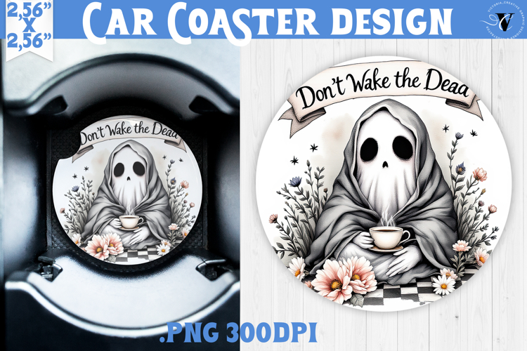 Car Coaster | Checkered | Retro Halloween