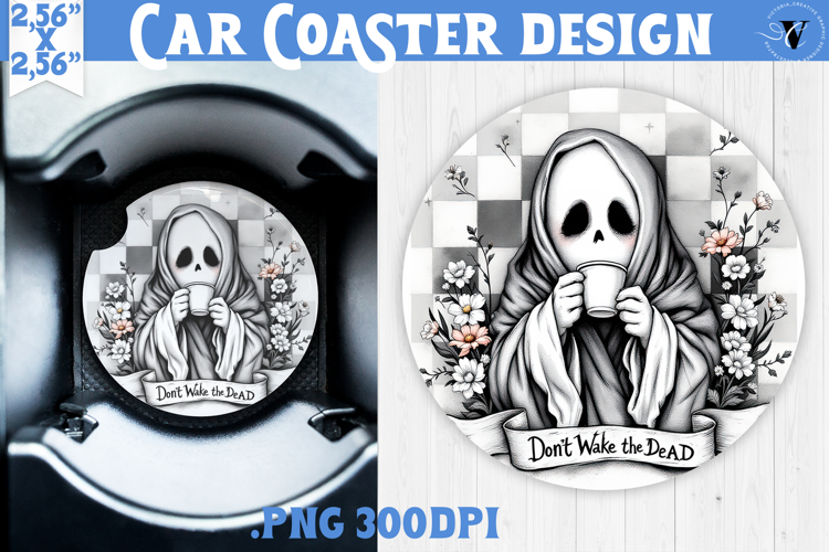 Car Coaster | Checkered | Retro Halloween