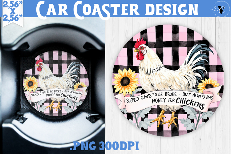 Car Coaster | Checkered | Retro and Vintage