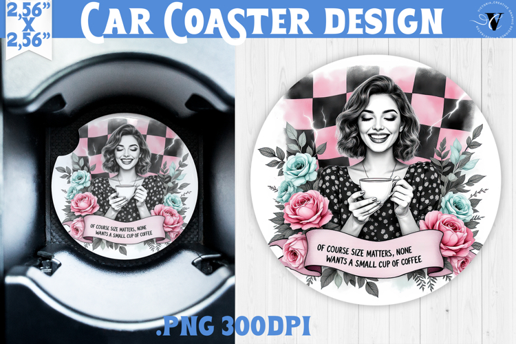 Car Coaster | Checkered | Retro and Vintage