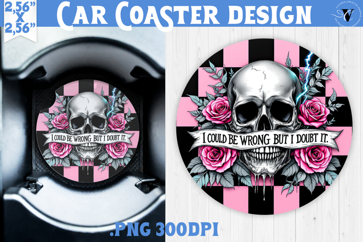 Car Coaster | Checkered | Retro Halloween