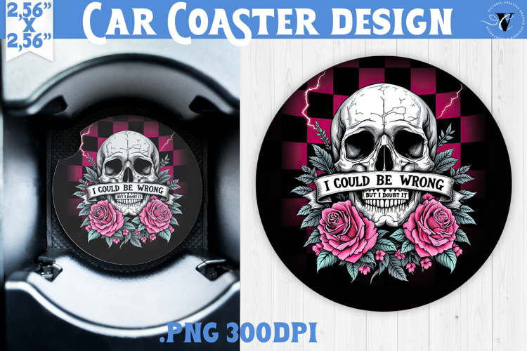 Car Coaster | Checkered | Retro Halloween