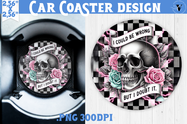 Car Coaster | Checkered | Retro Halloween