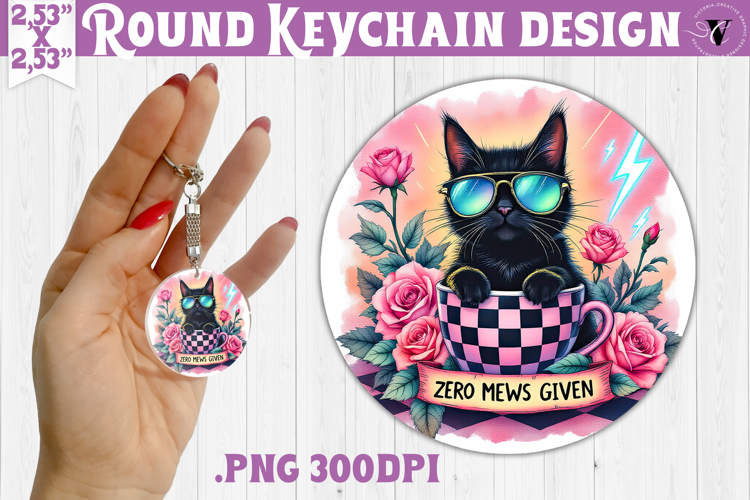 Round keychain | Checkered | Retro and Vintage