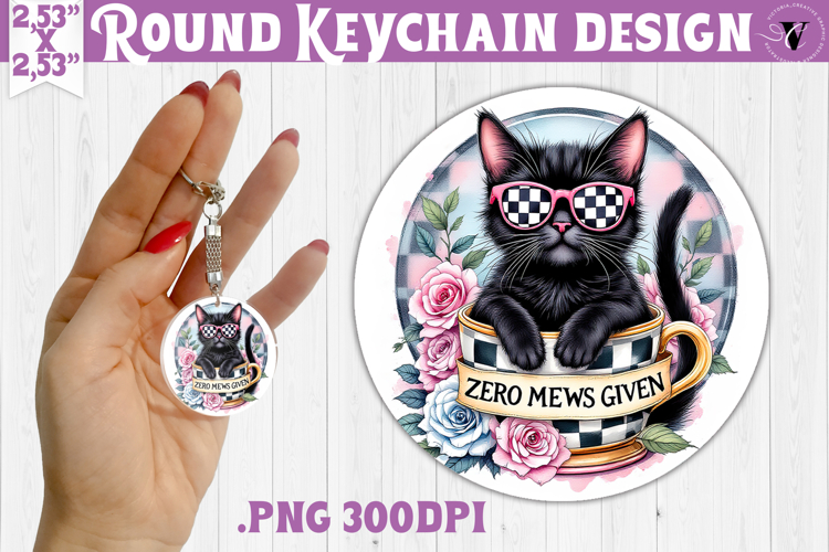 Round keychain | Checkered | Retro and Vintage