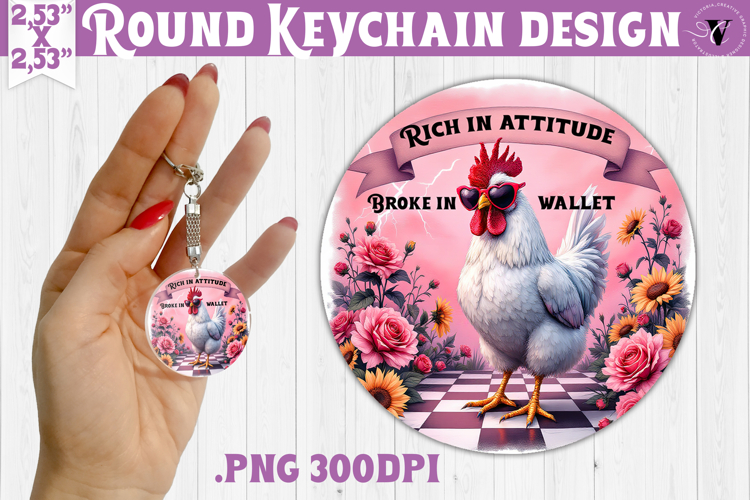 Round keychain | Checkered | Retro and Vintage