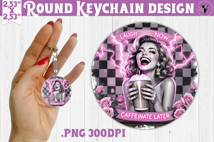 Round keychain | Checkered | Retro and Vintage