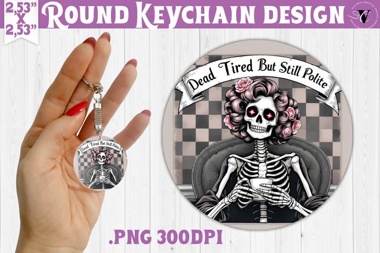 Round keychain | Checkered | Retro Halloween
