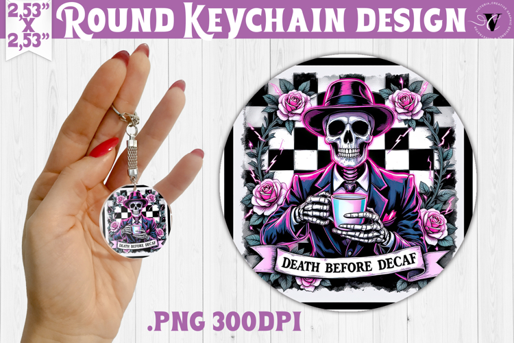 Round keychain | Checkered | Retro Halloween