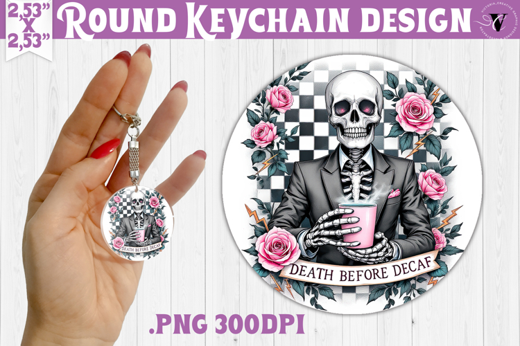 Round keychain | Checkered | Retro Halloween