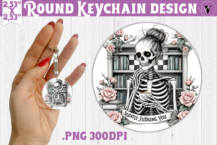 Round keychain | Checkered | Retro Halloween