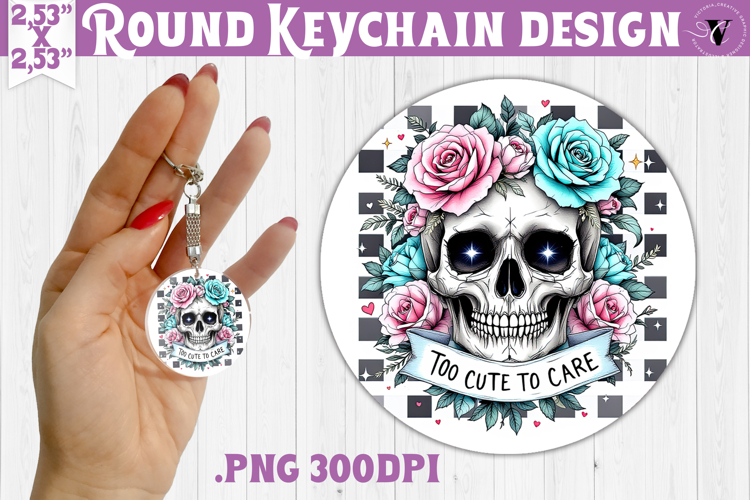 Round keychain | Checkered | Retro Halloween