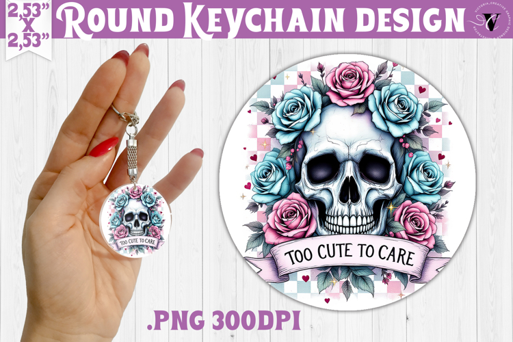 Round keychain | Checkered | Retro Halloween