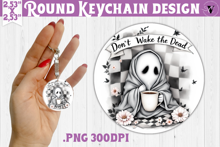 Round keychain | Checkered | Retro Halloween