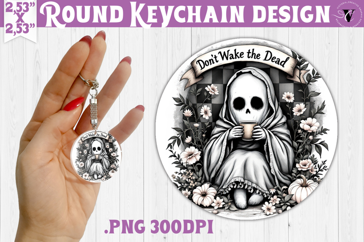 Round keychain | Checkered | Retro Halloween