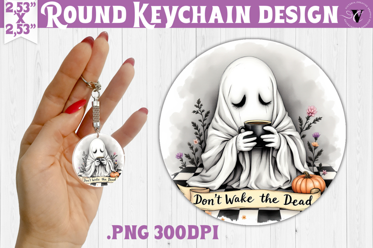 Round keychain | Checkered | Retro Halloween